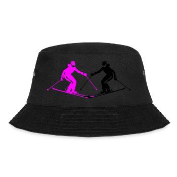 Skiing Skiing Woman Silhouette - Bucket Hat - black - Front - Lela (165cm)