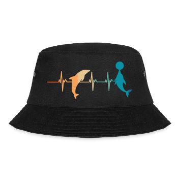 Delphin-Herzschlag - Bucket Hat - Schwarz - Vorne - Lela (165cm)