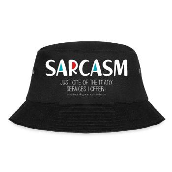 Sarkasmus (düster) - Bucket Hat - Schwarz - Vorne - Lela (165cm)
