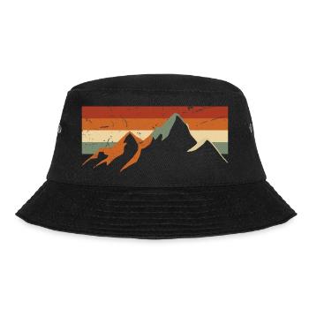 Retro Mountain Vintage Geschenkidee - Bucket Hat - Schwarz - Vorne - Lela (165cm)