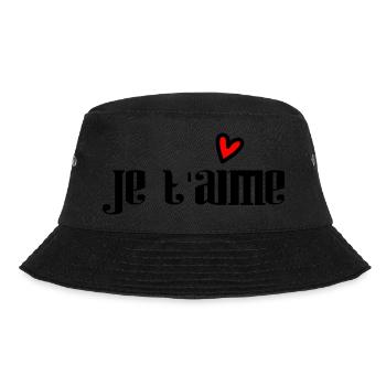 LIEBE. PAAR. ICH HABE GERADE GEHEIRATET. Junggesellinnenabschied. VALENTINSTAG. - Bucket Hat - Schwarz - Vorne - Lela (165cm)