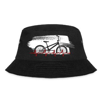 Fahrrad Herzschlag Strichzeichnungen - Bucket Hat - Schwarz - Vorne - Lela (165cm)