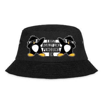 I Just Really Like Penguins OK Ich mag Pinguine - Bucket Hat - black - Front - Lela (165cm)