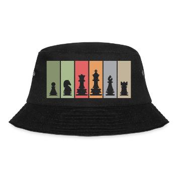 Chess pieces retro chess player club team logo - Bucket Hat - black - Front - Lela (165cm)
