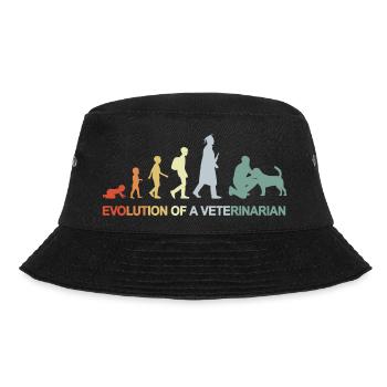 Entwicklung vom Kind zum Tierarzt - Bucket Hat - Schwarz - Vorne - Lela (165cm)