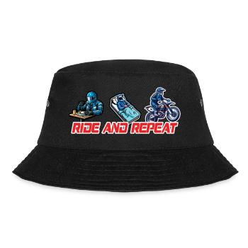 Eat Sleep Ride Repeat Motorcycle & Biker Quote - Bucket Hat - black - Front - Lela (165cm)