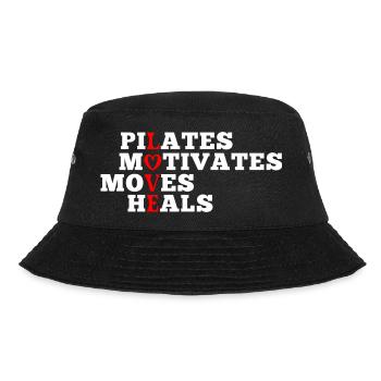 Pilates Motiviert Bewegt Heilt - Bucket Hat - Schwarz - Vorne - Lela (165cm)
