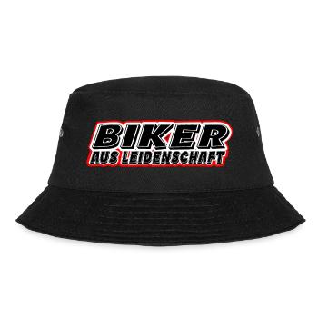 Motorrad Fahrrad Spruch - Biker aus Leidenschaft - Bucket Hat - Schwarz - Vorne - Lela (165cm)