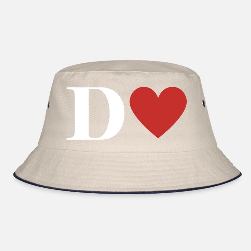 Red Heart Letter Bucket Hat