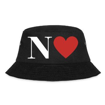 Buchstabe n rotes Herz - Bucket Hat - Schwarz - Vorne - Lela (165cm)