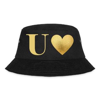 Letter u golden heart - Bucket Hat - black - Front - Lela (165cm)
