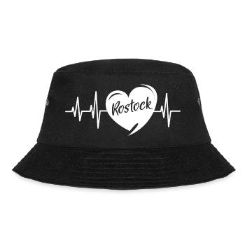 Herzschlag Rostock Liebe Puls Herz Symbol Logo - Bucket Hat - Schwarz - Vorne - Lela (165cm)