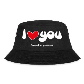 I Love You - Funny Quotes Couples NEW 02 - Bucket Hat - black - Front - Lela (165cm)