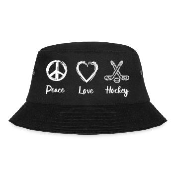 Peace Love Hockey - Bucket Hat - Schwarz - Vorne - Lela (165cm)