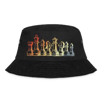 Vintage Chess Pieces Sketch - Bucket Hat - black - Front - Lela (165cm)