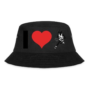 I love Basketball - Sports Design - Bucket Hat - Schwarz - Vorne - Lela (165cm)