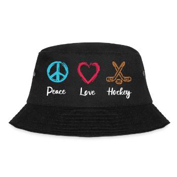 Frieden Liebe Eishockey - Bucket Hat - Schwarz - Vorne - Lela (165cm)