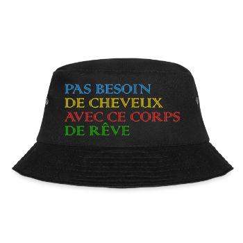 No need for hair with this dream body - Bucket Hat - black - Front - Lela (165cm)