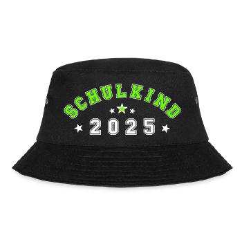 Schulkind 2025 - Geschenk Einschulung 2025 - Bucket Hat - Schwarz - Vorne - Lela (165cm)