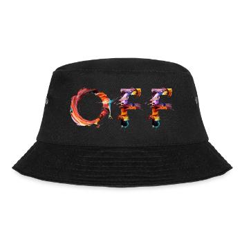OFF – Künstlerisches Statement für Ruhe & Fokus - Bucket Hat - Schwarz - Vorne - Lela (165cm)