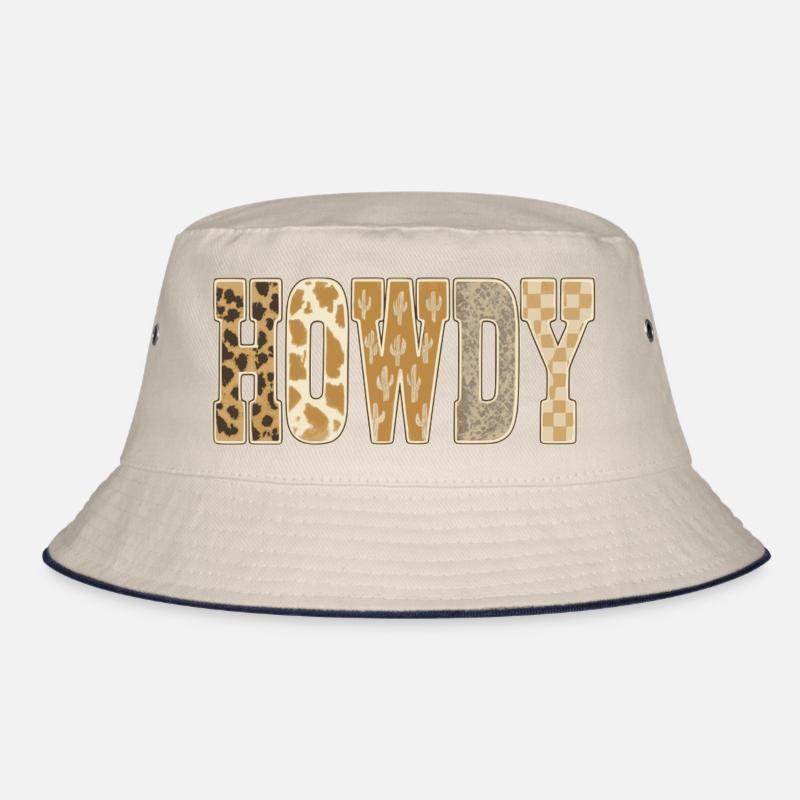 Howdy Desert Cactus Pattern Cowboy Bucket Hat