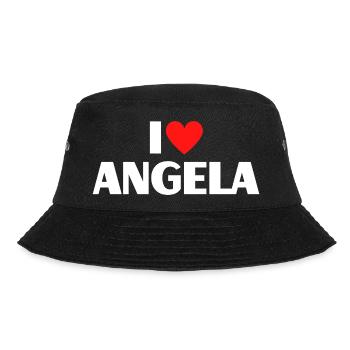 I love Angela Rotes Herz Romantischer Name Fan - Bucket Hat - Schwarz - Vorne - Lela (165cm)