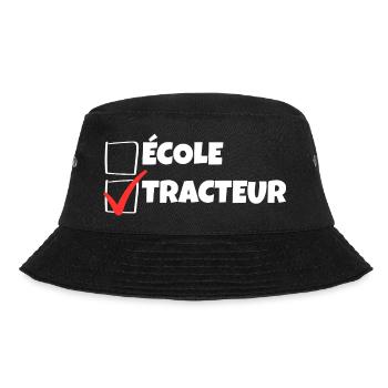 Little Farmer Humor Tractor Child - Bucket Hat - black - Front - Lela (165cm)