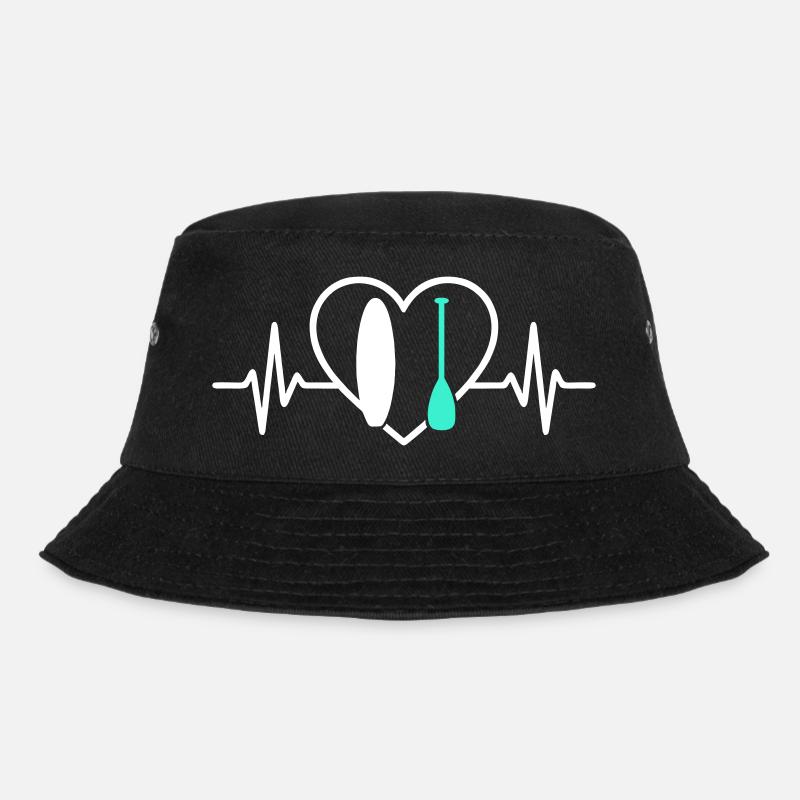 Paddle SUP Heart Surf Ocean Wave - Bucket Hat - black