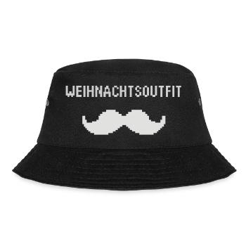 Pixel Christmas Outfit Mustache - Bucket Hat - black - Front - Lela (165cm)