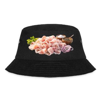 Rohfisch Aufschnitt Salz Zwiebel - Stroganina - Bucket Hat - Schwarz - Vorne - Lela (165cm)