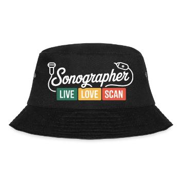 Sonographer Live Love Scan - Bucket Hat - Schwarz - Vorne - Lela (165cm)