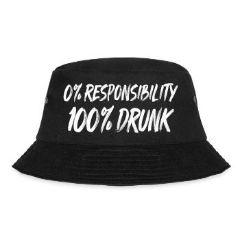 0% Verantwortung 100% Betrunken - Bucket Hat - Schwarz - Vorne - Lela (165cm)