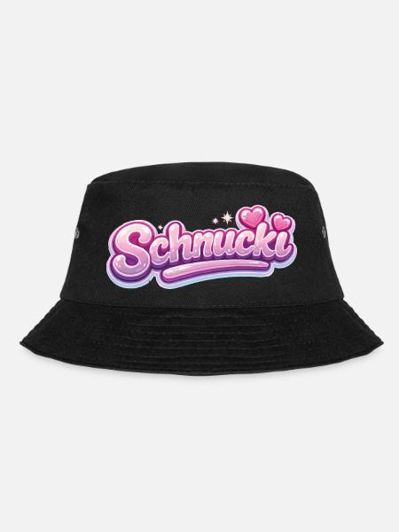 Schnucki Pink Bubble Schrift - Bucket Hat - Schwarz