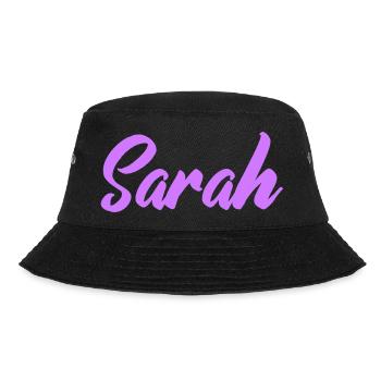 Sarah Name Font Print - Bucket Hat - black - Front - Lela (165cm)
