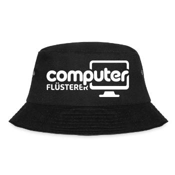 Computer Flüsterer Monitor-Illustration - Bucket Hat - Schwarz - Vorne - Lela (165cm)