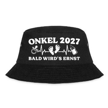 Onkel 2027 Bald wird's ernst Geschenk Baby - Bucket Hat - Schwarz - Vorne - Lela (165cm)