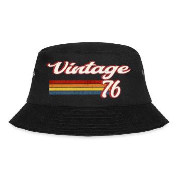 Vintage76 Retro Birthday - Bucket Hat - black - Front - Lela (165cm)