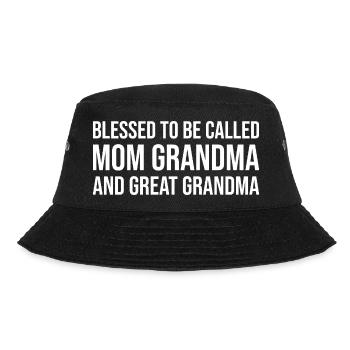 Gesegnet als Oma und Großmama - Bucket Hat - Schwarz - Vorne - Lela (165cm)