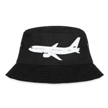 Airplane silhouette on white - Bucket Hat - black - Front - Lela (165cm)