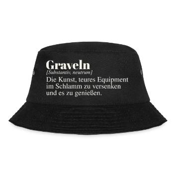 Graveln Definition - Bucket Hat - Schwarz - Vorne - Lela (165cm)