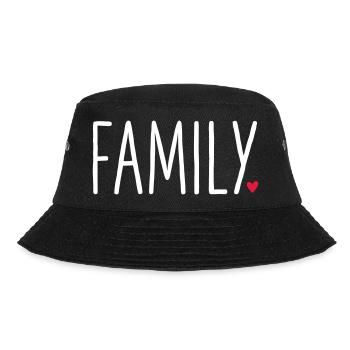 Family mit Herz - Bucket Hat - Schwarz - Vorne
