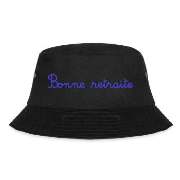 RUHESTAND. ALLES GUTE FÜR DEN RUHESTAND. ALLES GUTE FÜR DEN RUHESTAND. HERZ - Bucket Hat - Schwarz - Vorne - Lela (165cm)