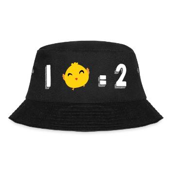Ein Küken entspricht zwei humorvollen Hühnerställen - Bucket Hat - Schwarz - Vorne - Lela (165cm)