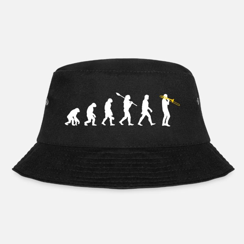 Posaune - Evolution des Menschen / Darwin - Bucket Hat - Schwarz