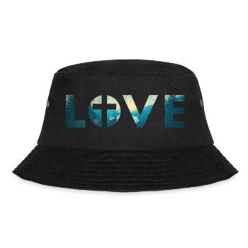 Love with cross - Bucket Hat - Schwarz - Vorne - Lela (165cm)