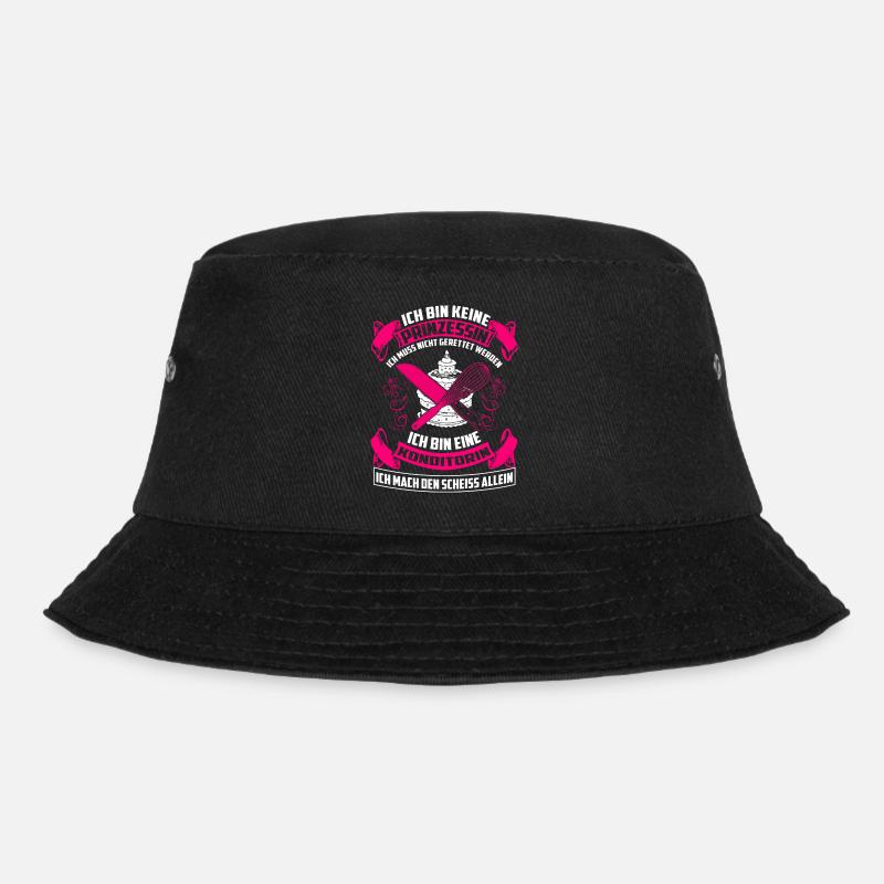 Konditorin - Prinzessin - Bucket Hat - Schwarz