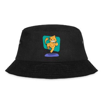 Freudige tanzende Katze - Bucket Hat - Schwarz - Vorne - Lela (165cm)