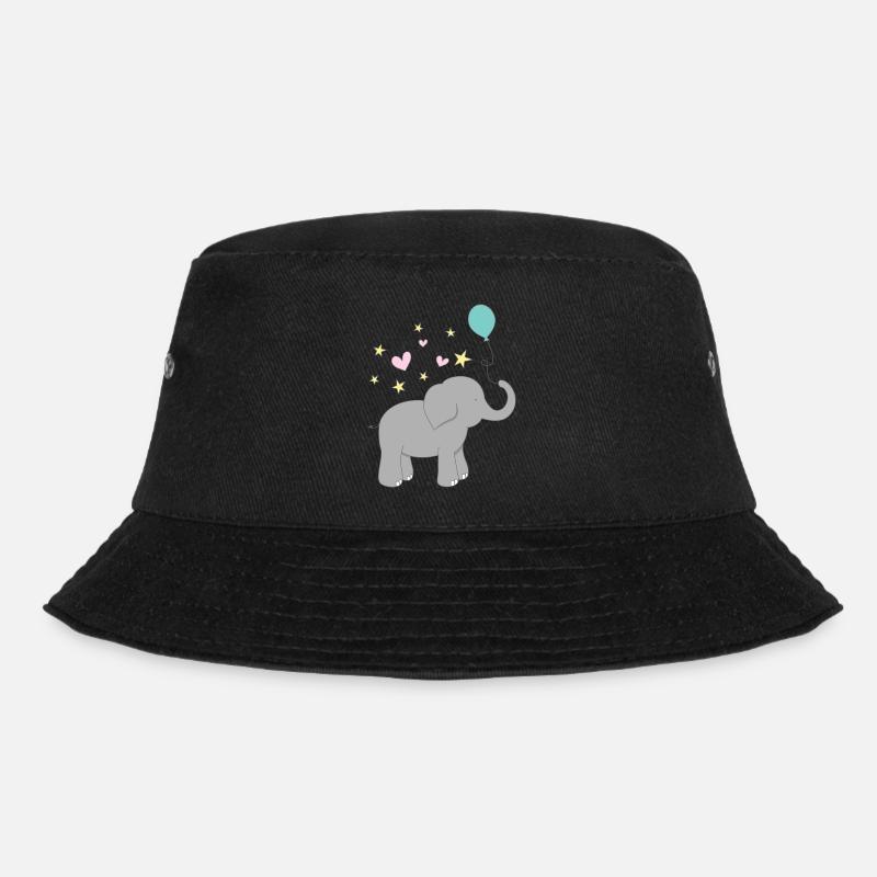 Elefant - Bucket Hat - Schwarz