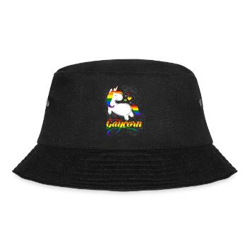 Gaycorn - Gay Unicorn - Bucket Hat - Schwarz - Vorne - Lela (165cm)