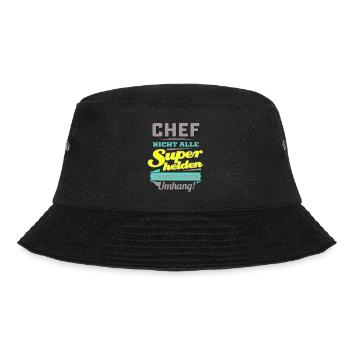 NEON Design für Superhelden - Chef - Geschenk - Bucket Hat - Schwarz - Vorne - Lela (165cm)